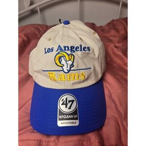 Los Angeles Rams '47 Brand Clean Up Adjustable‎ Khaki/Blue Hat